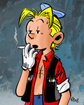 Fred fume des cigaretes